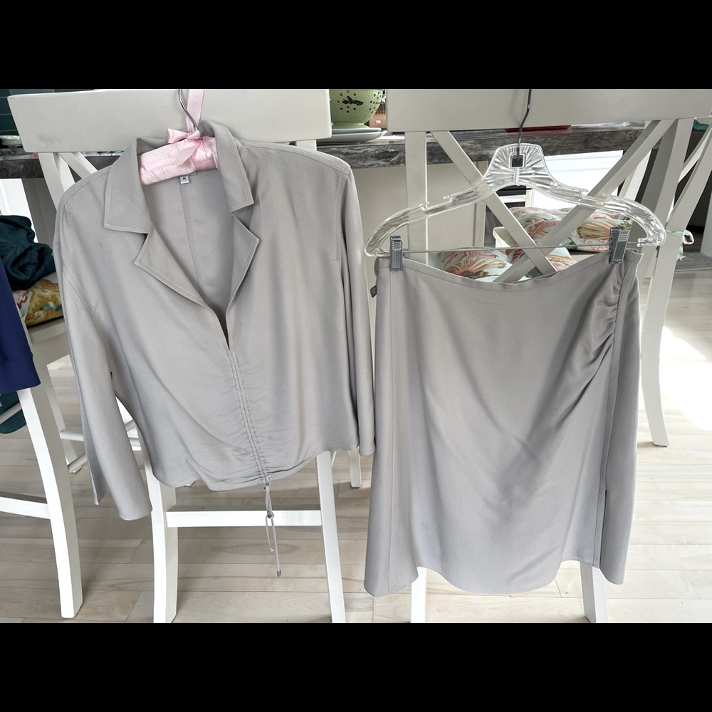 Grey skirt and blouse gently worn